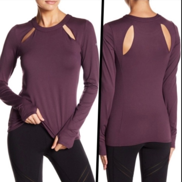ALO Yoga Wine Color Mantra Long Sleeve Shirt XS - Picture 2 of 12